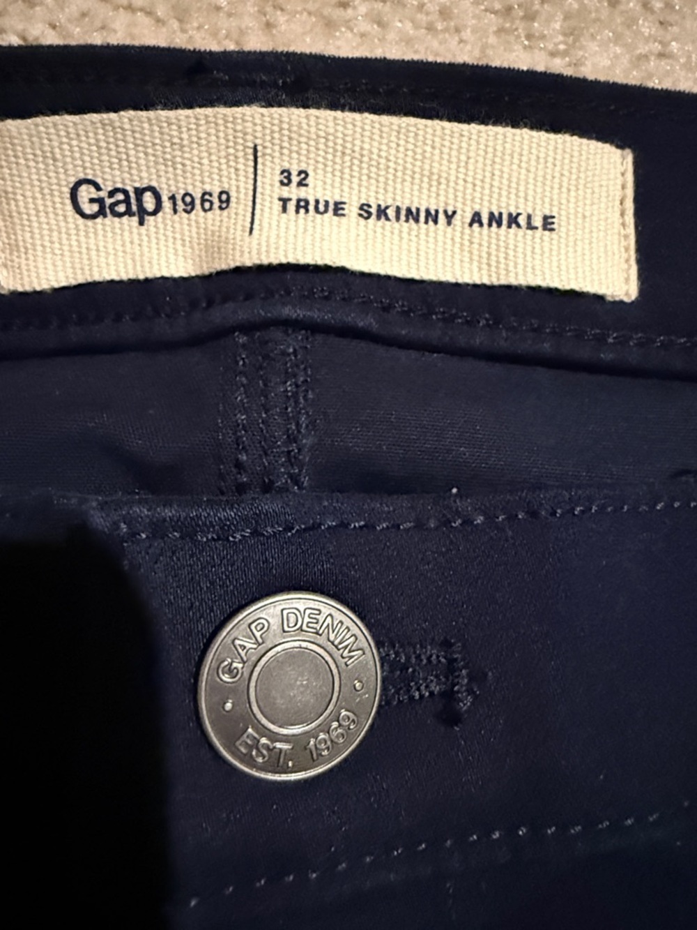 GAP 1969 True Skinny Ankle Pants in Navy - Picture 2 of 11